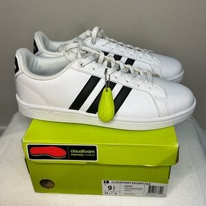 Adidas Cloudfoam Advantage White and Black Sneakers